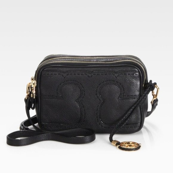 Tory Burch Handbags - Tory Burch Amalie Triple Zip Crossbody Black